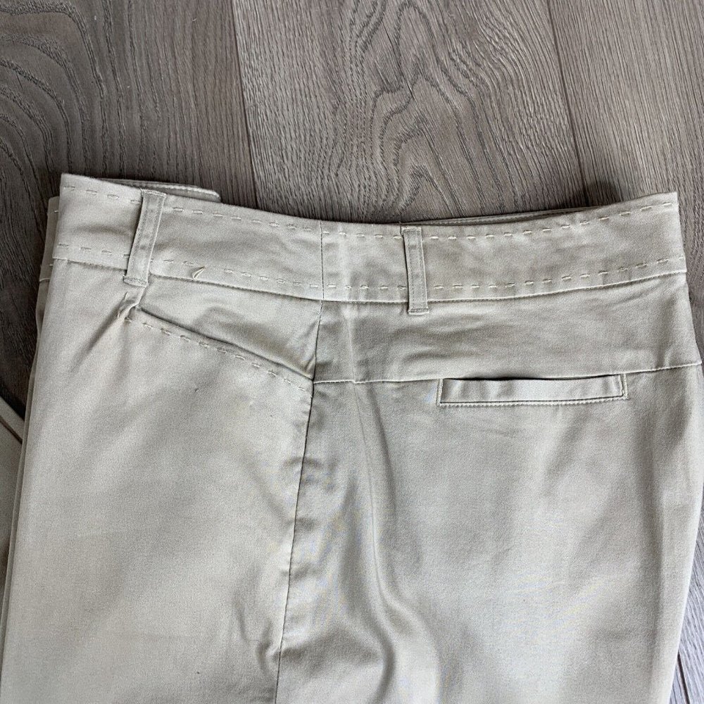 Claudia EV Cropped Pants Womens 12 Bown Solid Zip Square Button Close Stitching - Picture 4 of 9